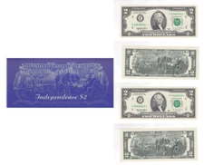 1995 $2 Atlanta District Star Note In BEP Independence Folder 25 Consecutive #'s