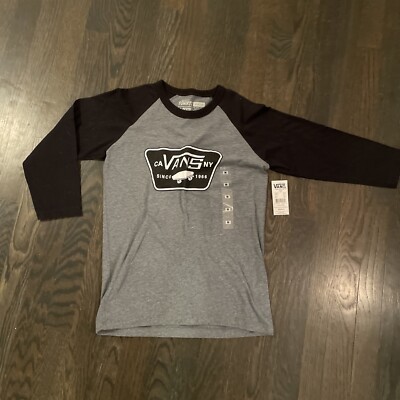 VANS B Full Patch Raglan Boys Medium 3/4 Shirt NEW