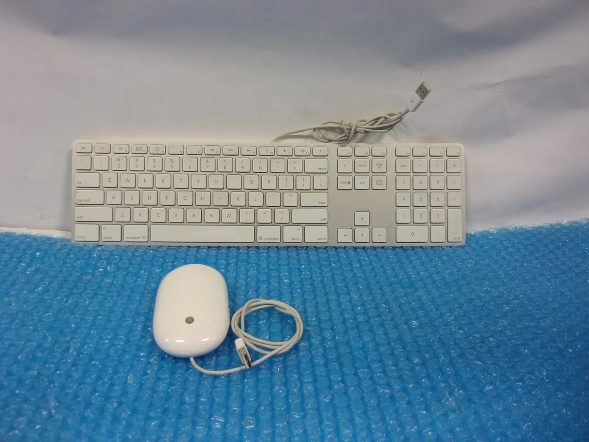 Apple White Aluminum USB Wired Keyboard A1243 and Apple wired