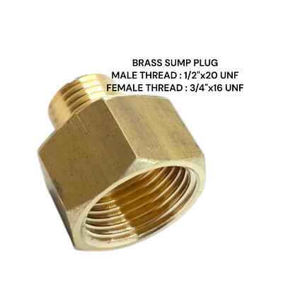1/2'' UNF Stecker auf 3/4'' UNF Buchse Messing Sumpf Adapter Öltemperaturanzeige Sensor