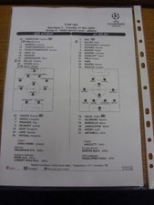 21/11/2006 Foglio Squadra: AEK Atene v AC Milan [Champions League]. Footy Progs/Bob
