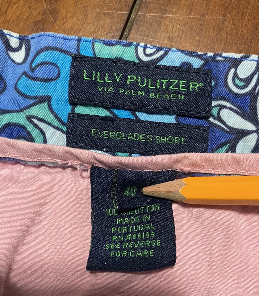 Pantalones Cortos Chinos Lilly Pulitzer Via Palm Beach Para Hombre 38 Everglades Cachemira Abstracto Foto 4 de 4