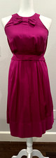 Marc by Marc Jacobs Sz 2 Fuschia Pink Silk Cotton Bow open back lined dress