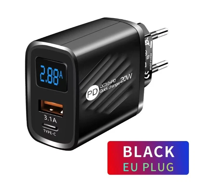 20 W Schnellladegerät USB-Ladegerät mit V / A -Anzeige und Quick Charge 3.0 - Bild 3 von 4