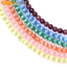 6mm 8mm 10mm Round multicolor Cat Eye Glass Beads For Jewelry Making Strand