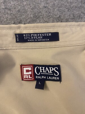 Chaps Ralph Lauren Shirt Mens L Beige Polyester Nylon Khaki Chaps Ralph Lauren Shirt Mens L Beige Polyester Nylon Khaki