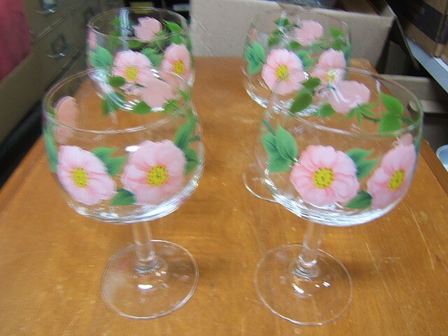 Vintage Franciscan Desert Rose Lot of Wine Glasses 1/2