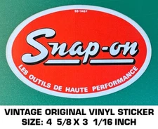 SNAP-ON LES OUTILS DE HAUTE PERFORMANCE- VINTAGE ORIGINAL VINYL DECAL STICKER