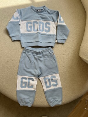 Kids GCDS Baby Logo Band Tracksuit Angel Blue 18-24 Months (Brand New With Tags)