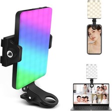 Selfie Light with Front Back Phone Clip High Power Rechargeable