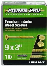~100 ct Hillman 48584 All Purpose Wood Interior Zinc coated Screws , 9" x 3" 9x3