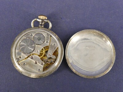Selex Taschenuhr Sterling Silber Schraubboden A.W.C CO / mechanisch defekt