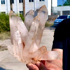 2.63LB  Newly discovered white phantom quartz crystal cluster mineral specimen