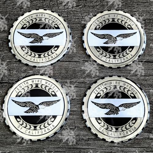 Black and Silver Chrome Zenith Eagle Wire Wheel Chips Set of 4 Size 2.25 inches - Picture 1 of 2