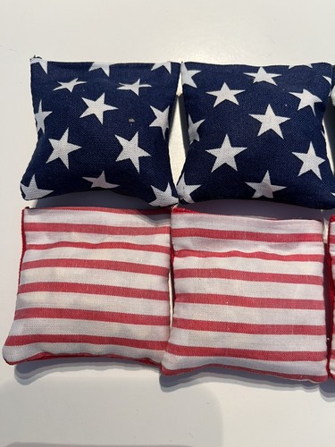 4 Stars (navy Back) & 4 Stripes ( Red Back) Mini Cornhole Bean Bags 2" X 2" #1 - Picture 2 of 3