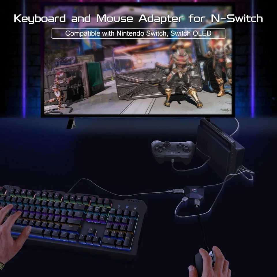 Keyboard & Mouse Adapter for Nintendo Switch Xbox PS4, Plug & Play for FPS & RTS - Image 2 of 4