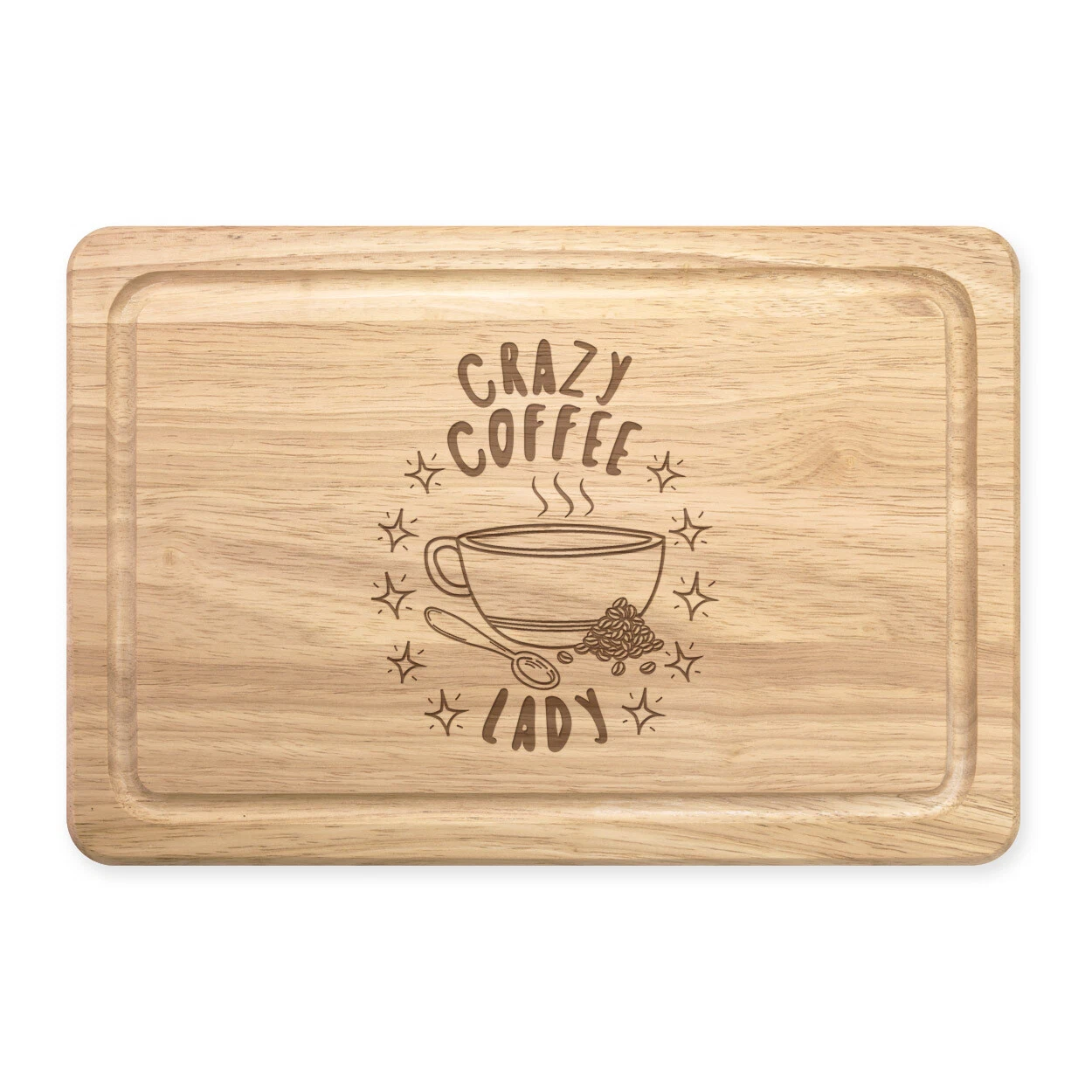 Crazy Coffee Women Stars Rectangular Cutting Board Mom Mother's Day Addict