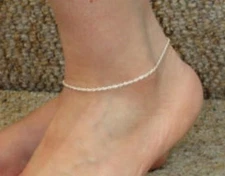 Rope Chain - Anklet or Bracelet -- .925 Sterling Silver -- Made in Italy  [TT]