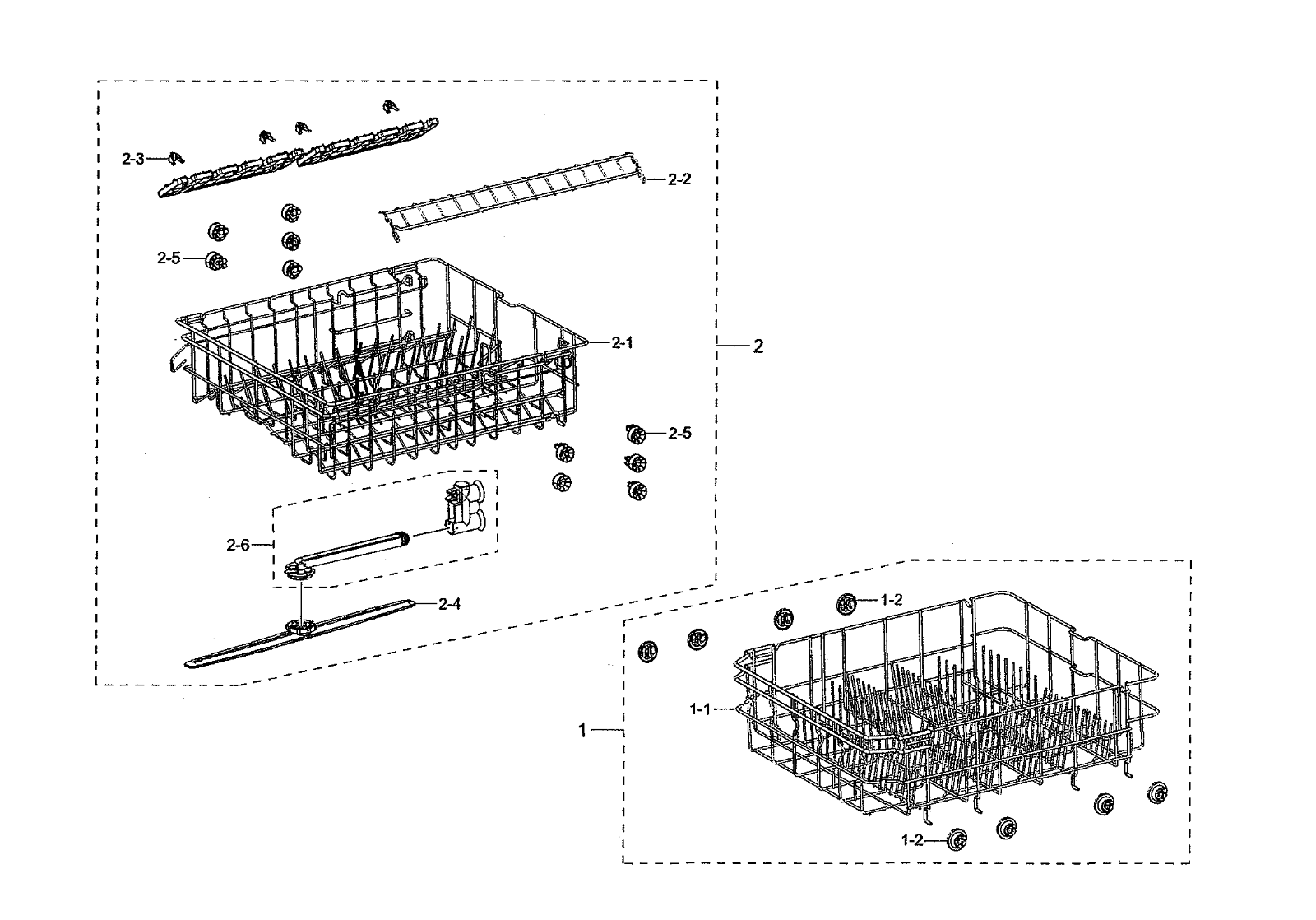 Samsung Dishwasher Upper Rack Support Cup (2) DD8102698A (S2330