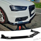 Glossy Black Front Chin Lip Splitter For AUDI A4 B8 B8.5 S4 A4 S-Line 2009-2016