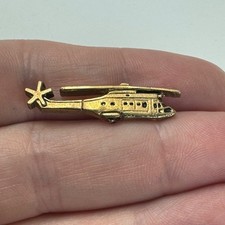 Vintage Aerospatiale Eurocopter AS332 Super Puma Lapel Pin Airbus H215 Gold Tone