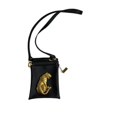 Nima Vtg Crossbody Purse Metal Tiger Handbag Triple Compartment Bag