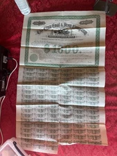 1895 Etna Coal & Iron Company $1000 Gold Bond w/ Coupons – WV Mining Ephemera