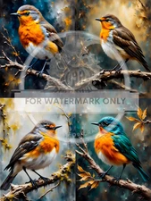 Evening Song Quad | A4 Rice Paper | Paper for Decoupage | Decoupage Central