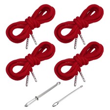 4pcs 51 Inch Replacement Drawstring Cords with Threaders Deep Red
