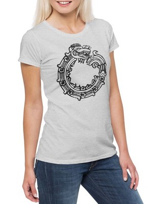 Aztec Ouroboros Damen T-Shirt Uroboros Schlange Ancient Myths Mythologie Snake
