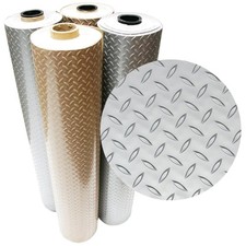 Lightweight, Slip-Resistant Diamond Plate PVC Flooring - 25ft Adjustable Length
