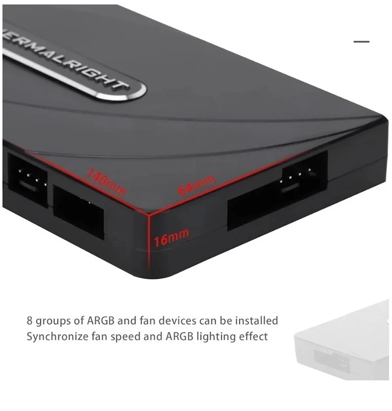Thermalright ARGB Fan HUB Controller Support 8 Groups of Fans, 8-Port 4 Pin..214 - Image 2 of 4