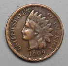 Key-date VF+ 1909-s Indian Head Penny.