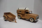Vintage Tonka Brown Sportsman Truck With Cap, Boat, and Trailer GREAT CONDITION