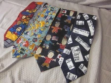 Lot of 4 Steven Harris, Studio 890, ACME & Johns Hopkins Novelty Ties