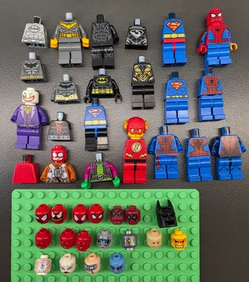 Lego Minifigures Spiderman Batman Joker the Flash Deadpool Super Hero Bulk Lot - Image 1 of 4