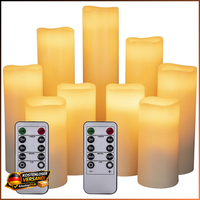 LED Kerzen Set 9 Flammenlos Batteriebetrieben EchtwachssäUle Fernbedienung