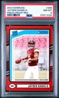 JAYDEN DANIELS  2024 PANINI DONRUSS #389 PRESS PROOF RED RATED ROOKIE  PSA 8  RC
