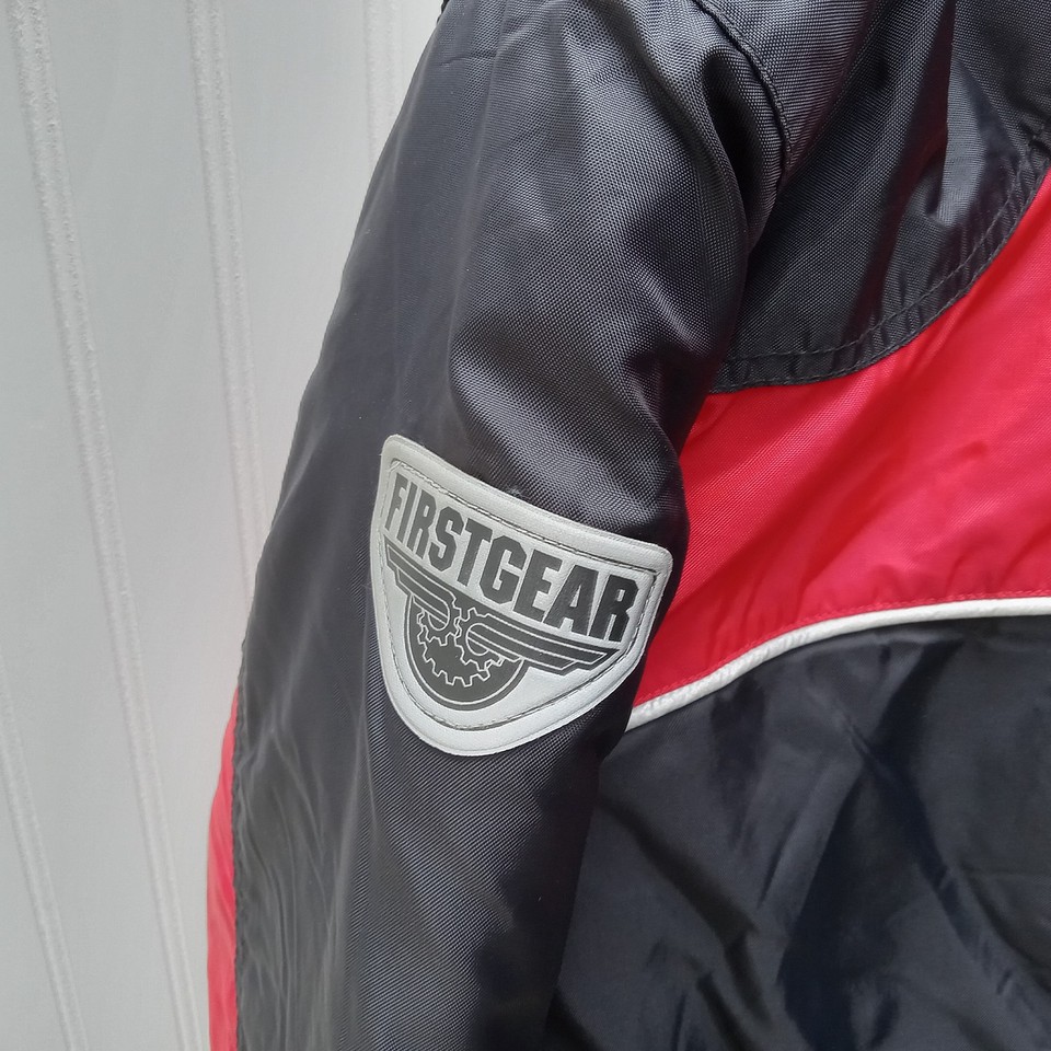 Firstgear Motorcycle Riding Jacket Mens Large L Red Black Quilted ...
