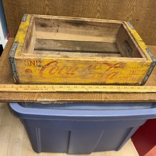 vintage Coca-Cola yellow wood crate empty 18.5"