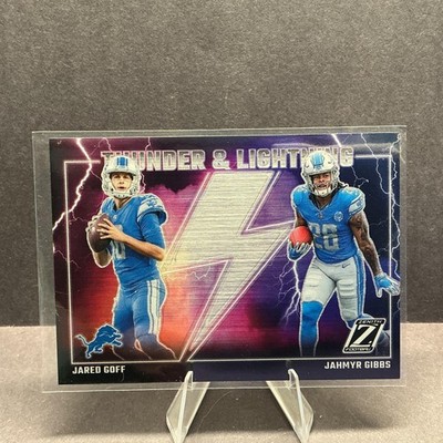 2023 Panini Zenith #8 Jahmyr Gibbs / Jared Goff Thunder and Lightning