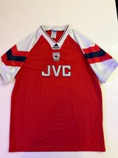Vtg Arsenal Shirt Jersey Mens MED Red JVC Adidas Equipment Football 90s Retro