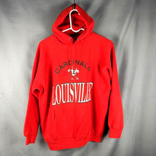 Vintage 70s Louisville Cardinals Hoodie Wolf And Sons USA Made Pullover XL Red