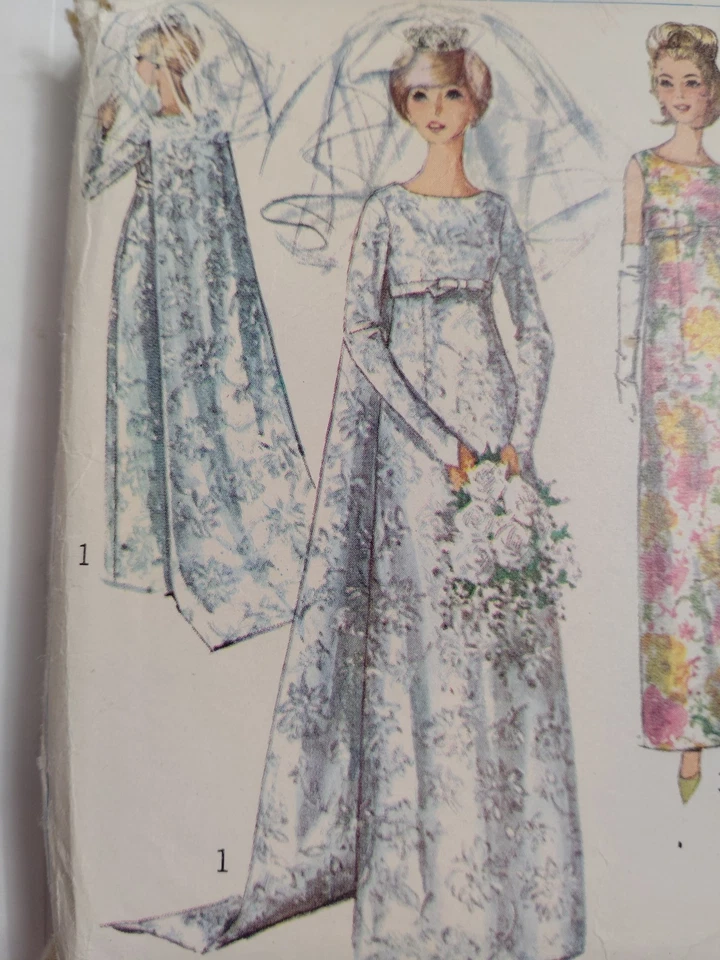 Dress Gown Wedding Bridal 12 Simplicity 6352 Sewing Pattern VTG Event Evening - Image 3 of 4