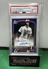 Walker Jenkins 2024 Bowman Chrome Purple Refractor Auto /199 PSA 10 Twins BMA-WJ
