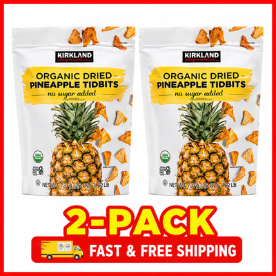 2-Pack Kirkland Signature Organic Dried Pineapple Tidbits, 26 oz