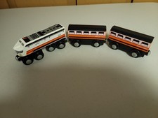 Imaginarium Wooden Railway Orange Locomotive Train  Passenger Coach Train Cars