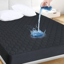 King Quilted Fitted Waterproof Mattress Pad, Breathable Premium Soft Filling ...