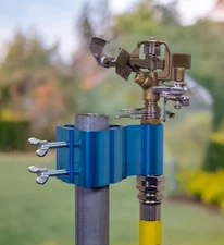 Post-Mount Sprinkler with Brass Impulse Head – Adjustable Watering Patterns, ...