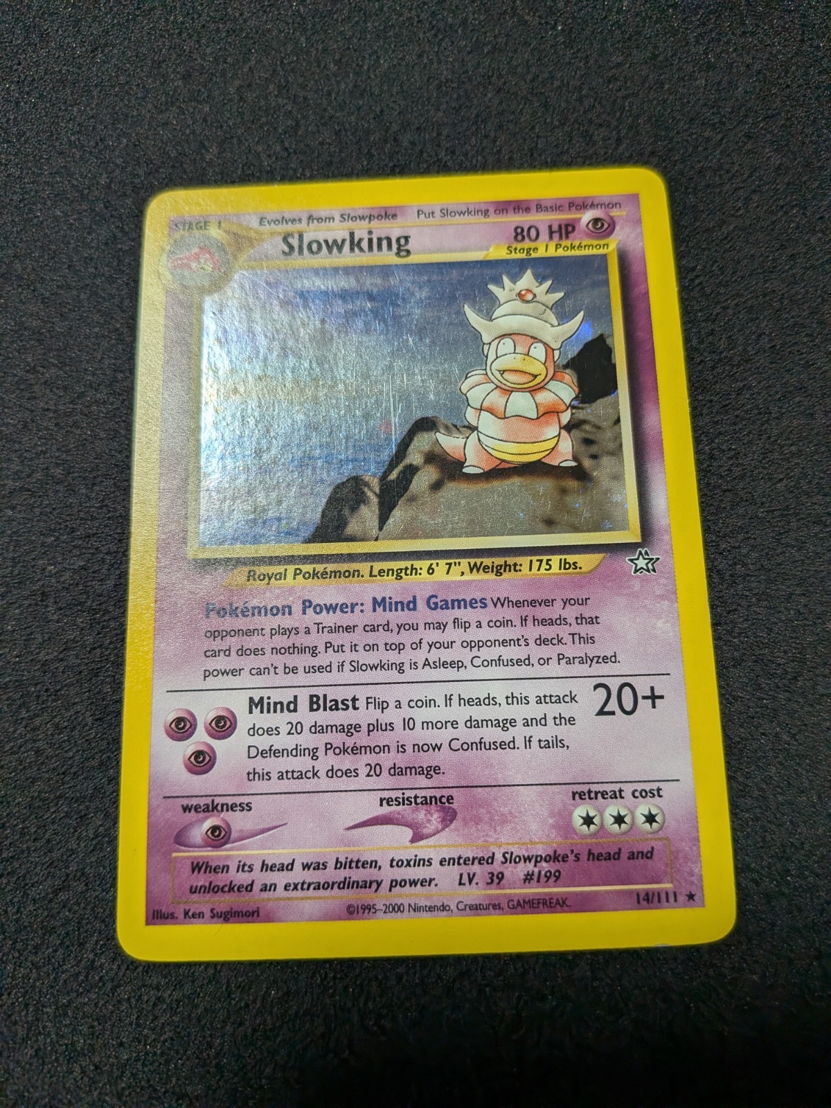 Slowking 14/111 Holo WOTC Neo Genesis Pokemon Card LP SWIRL